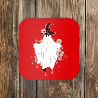 Cute Boho Halloween Ghost Coaster