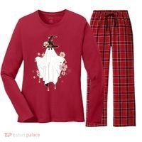 Cute Boho Halloween Ghost Women's Long Sleeve Flannel Pajama Set  thumb 0