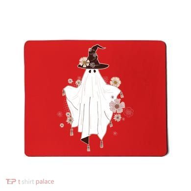 Cute Boho Halloween Ghost Mousepad
