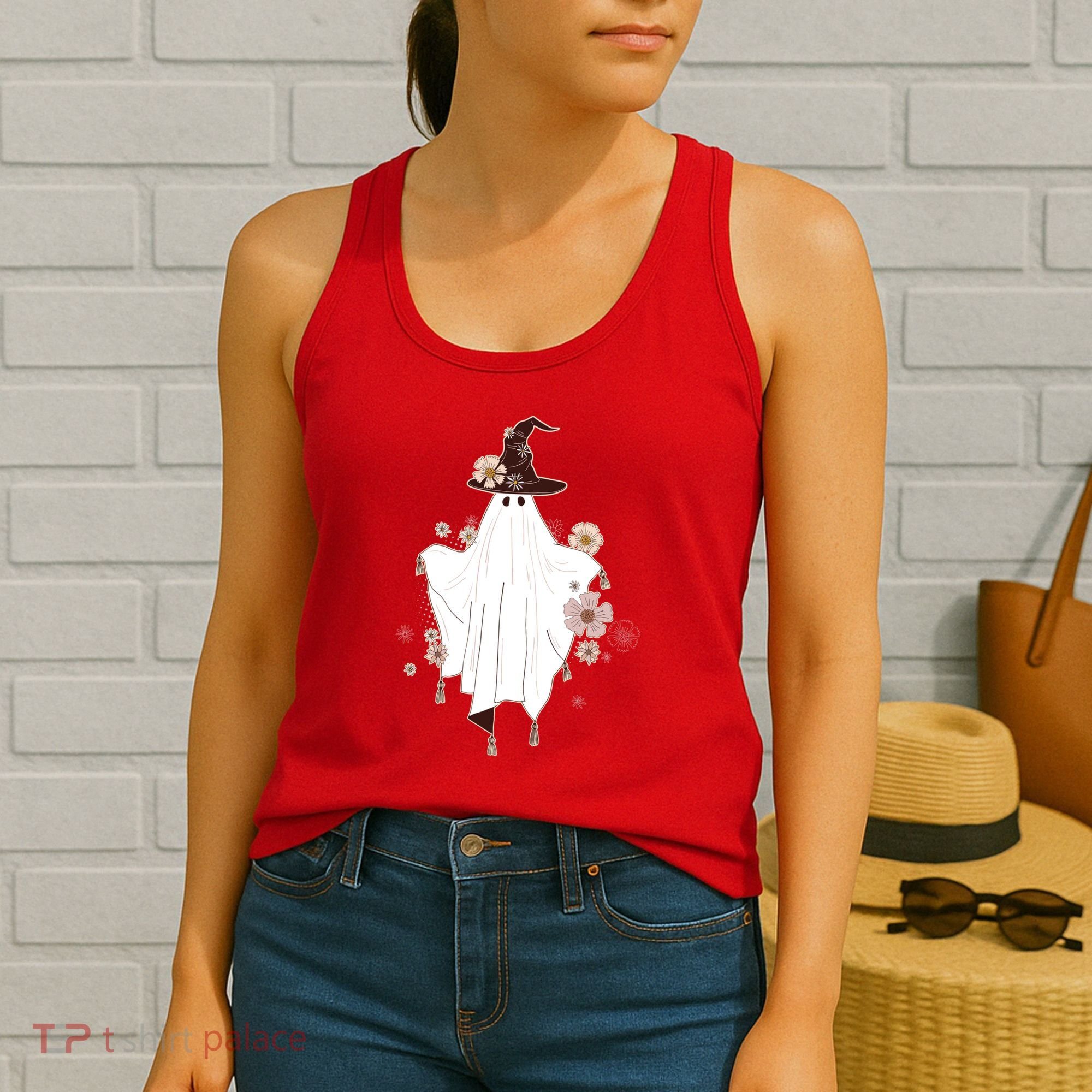 Cute Boho Halloween Ghost Women's Tank Top