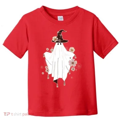 Cute Boho Halloween Ghost Toddler T-Shirt