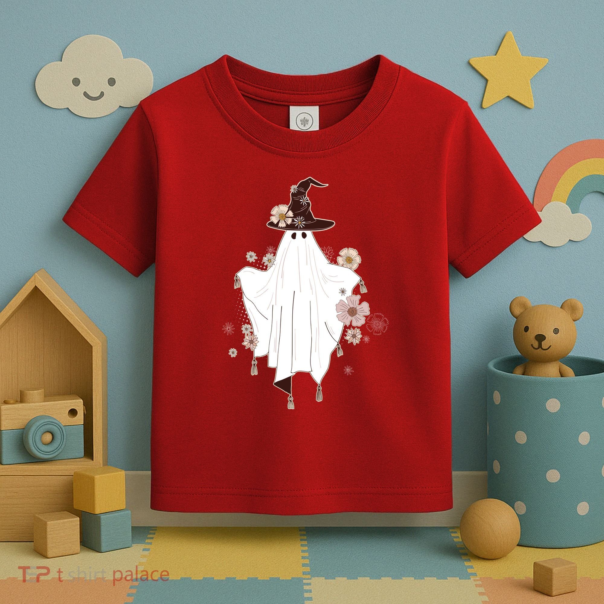 Cute Boho Halloween Ghost Toddler T-Shirt
