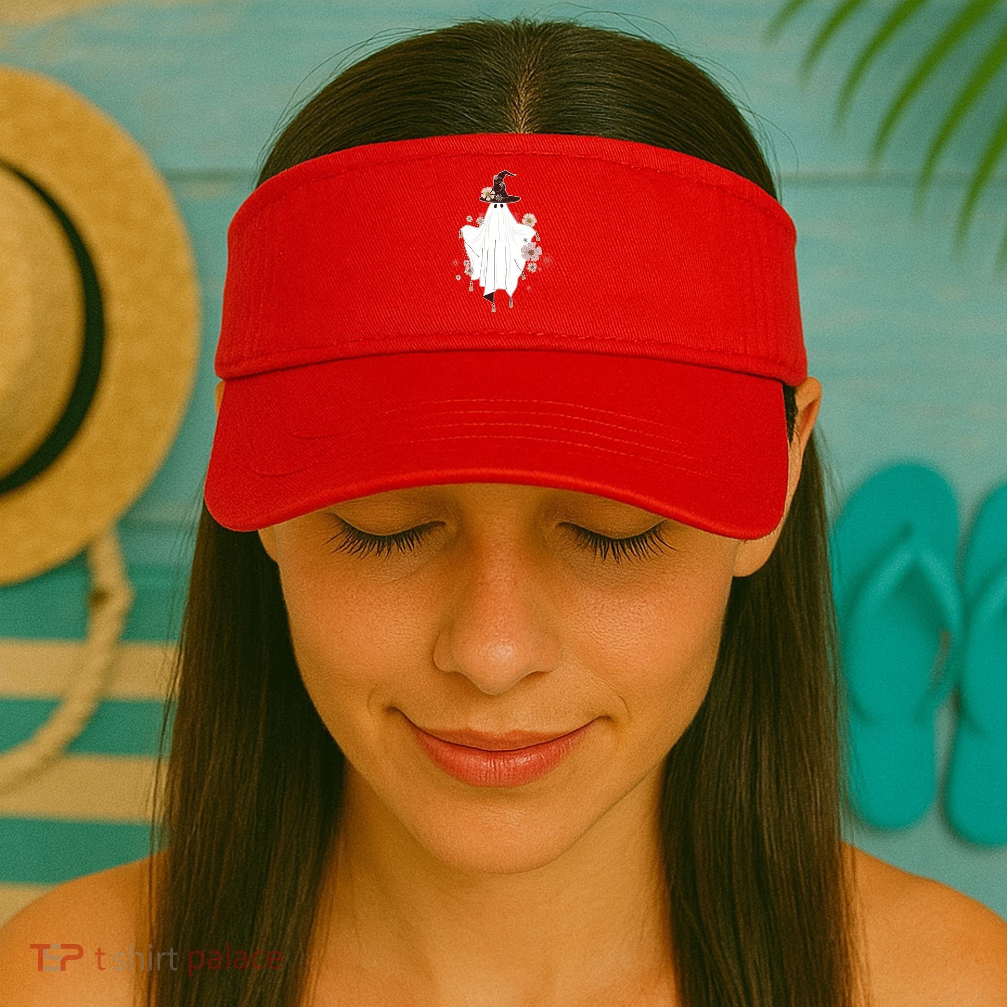 Cute Boho Halloween Ghost Visor