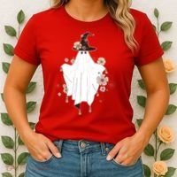 Cute Boho Halloween Ghost Women's T-Shirt thumb 2