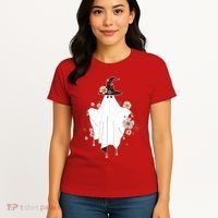 Cute Boho Halloween Ghost Women's T-Shirt thumb 4