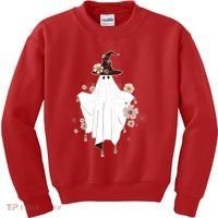 Cute Boho Halloween Ghost Kids Sweatshirt thumb 0