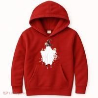 Cute Boho Halloween Ghost Kids Hoodie thumb 0