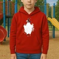 Cute Boho Halloween Ghost Kids Hoodie thumb 2