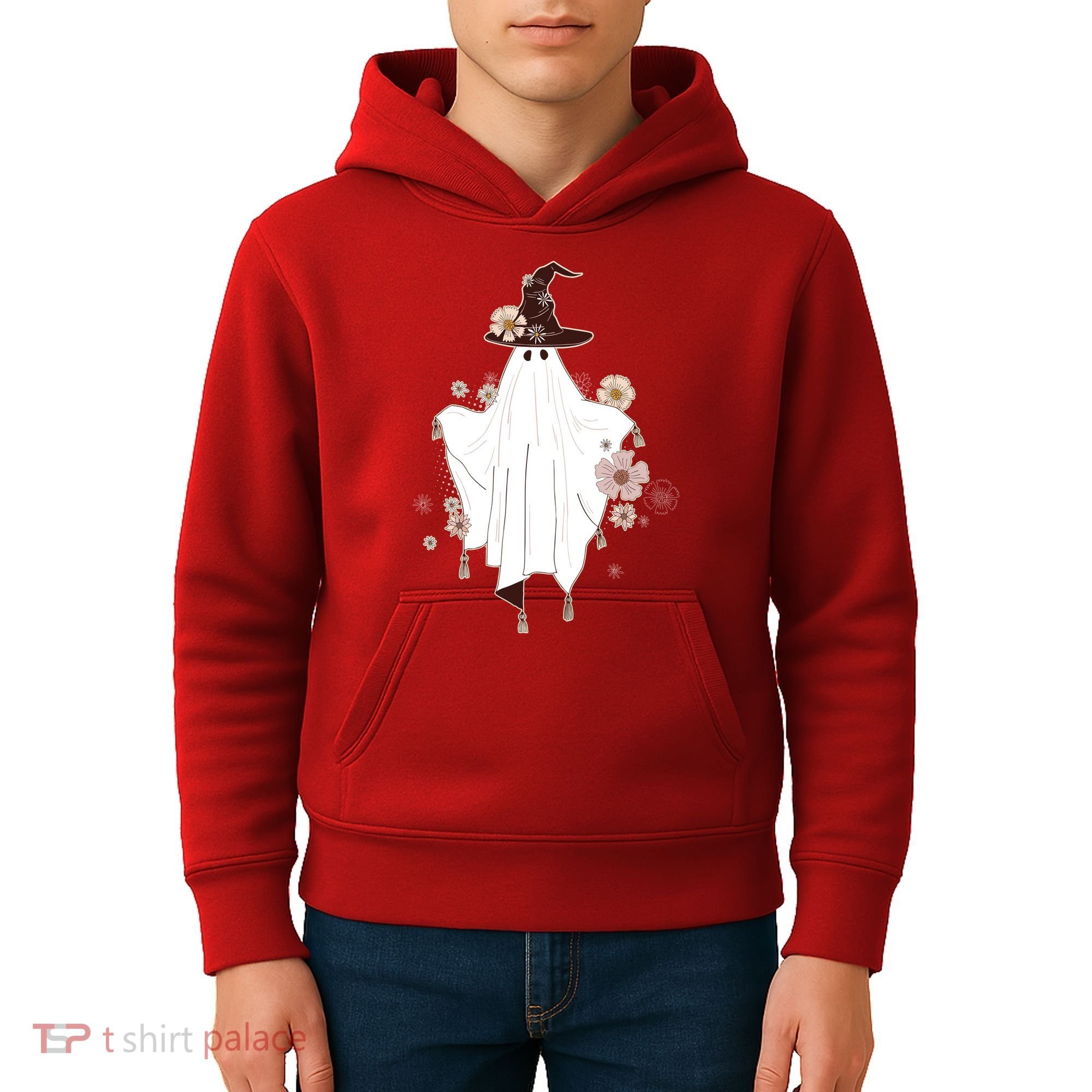 Cute Boho Halloween Ghost Kids Hoodie