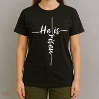 Christian Bible He Is Risen Easter Day Jesus Cross Religious T-Shirt thumb 4