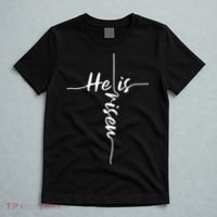 Christian Bible He Is Risen Easter Day Jesus Cross Religious T-Shirt thumb 5