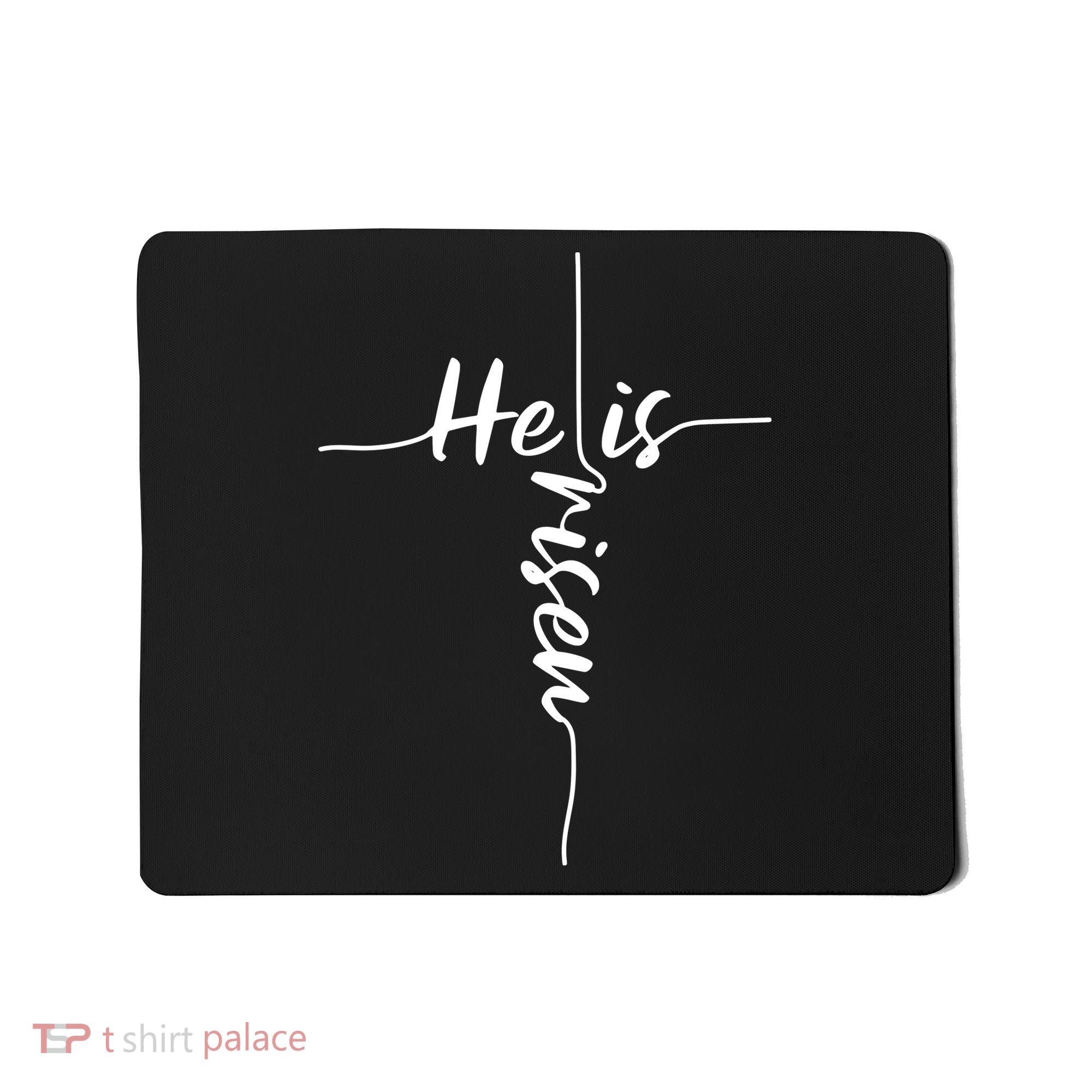 Christian Bible He Is Risen Easter Day Jesus Cross Religious Mousepad