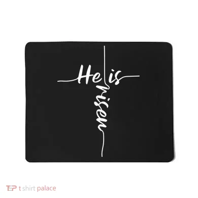 Christian Bible He Is Risen Easter Day Jesus Cross Religious Mousepad
