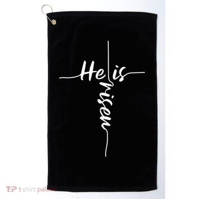 Christian Bible He Is Risen Easter Day Jesus Cross Religious Golf Towel