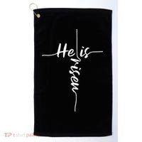Christian Bible He Is Risen Easter Day Jesus Cross Religious Golf Towel thumb 0
