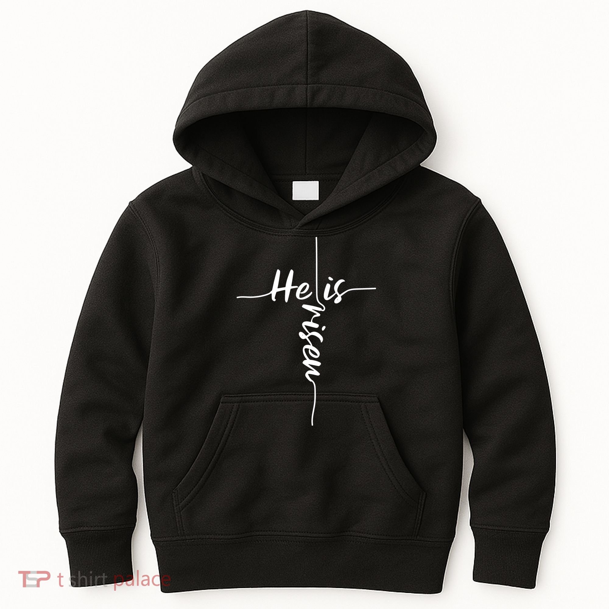 Christian Bible He Is Risen Easter Day Jesus Cross Religious Kids Hoodie