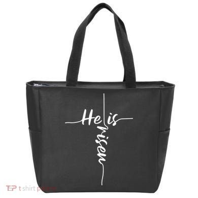 Christian Bible He Is Risen Easter Day Jesus Cross Religious Tote Bag