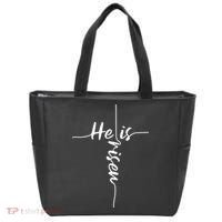 Christian Bible He Is Risen Easter Day Jesus Cross Religious Tote Bag thumb 0
