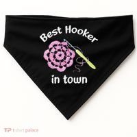 Crochet Best Hooker In Town Funny Yarn USA-Made Doggie Bandana thumb 0