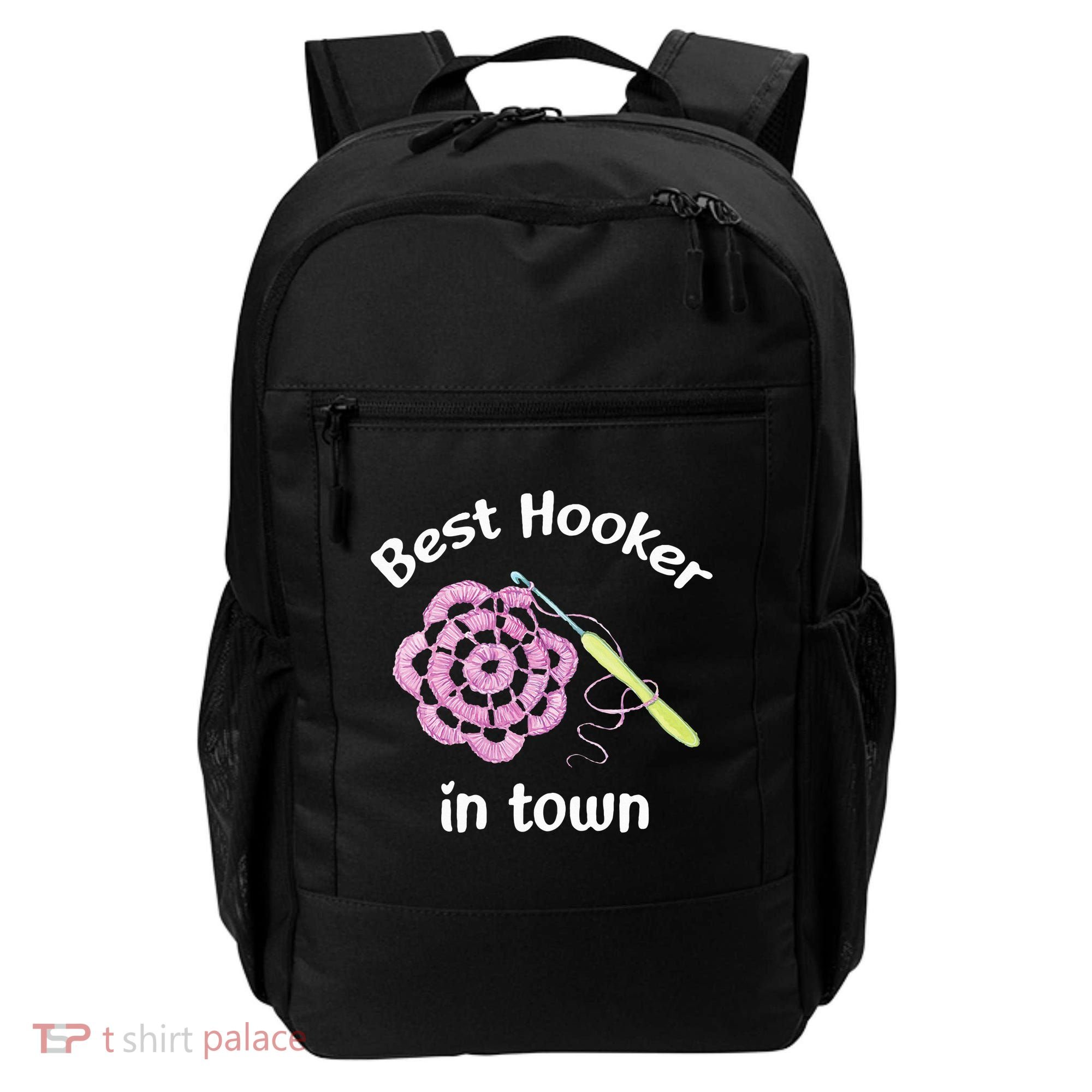 Crochet Best Hooker In Town Funny Yarn Backpack