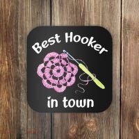 Crochet Best Hooker In Town Funny Yarn Coaster thumb 0