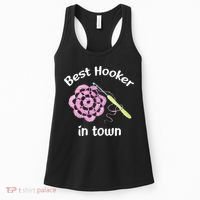 Crochet Best Hooker In Town Funny Yarn Women's Tank Top thumb 0