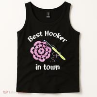 Crochet Best Hooker In Town Funny Yarn Tank Top thumb 2