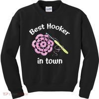 Crochet Best Hooker In Town Funny Yarn Kids Sweatshirt thumb 0