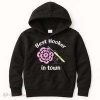 Crochet Best Hooker In Town Funny Yarn Kids Hoodie thumb 0