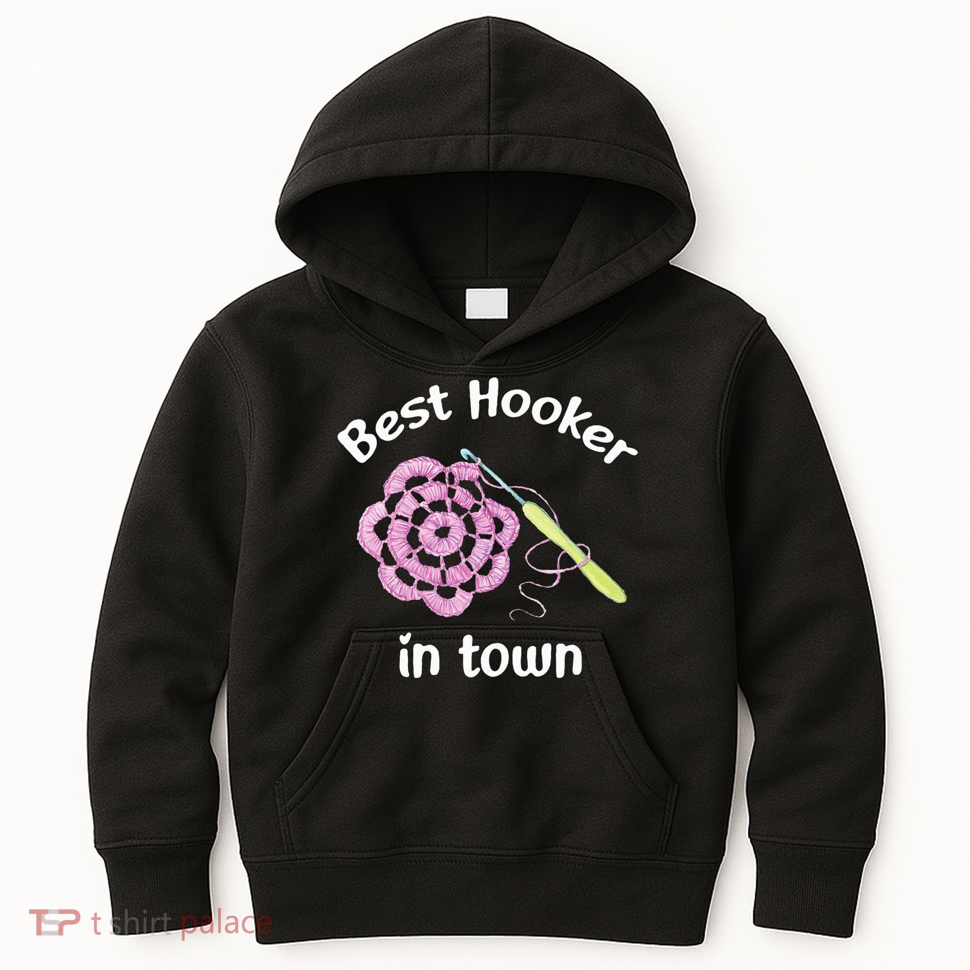 Crochet Best Hooker In Town Funny Yarn Kids Hoodie