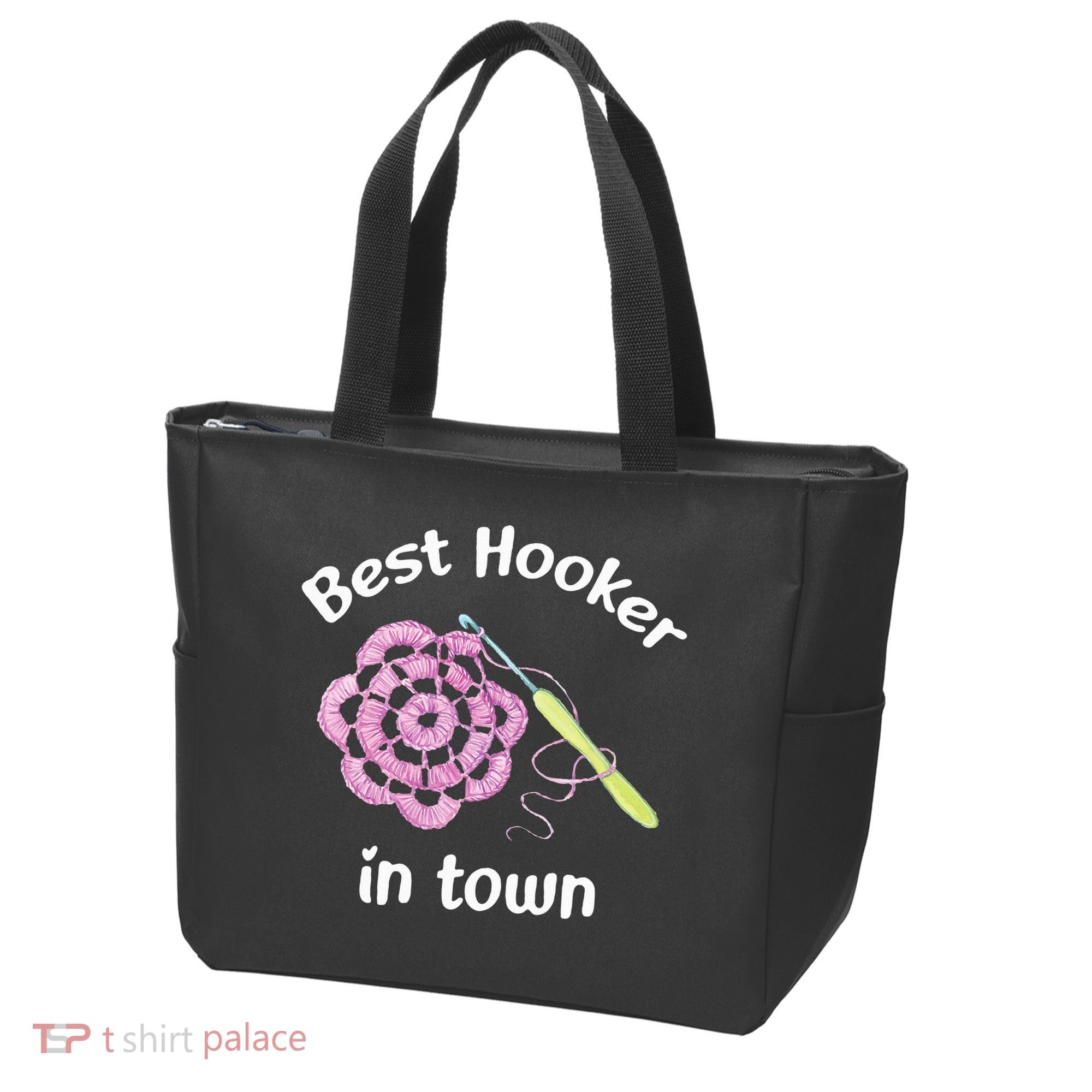 Crochet Best Hooker In Town Funny Yarn Tote Bag