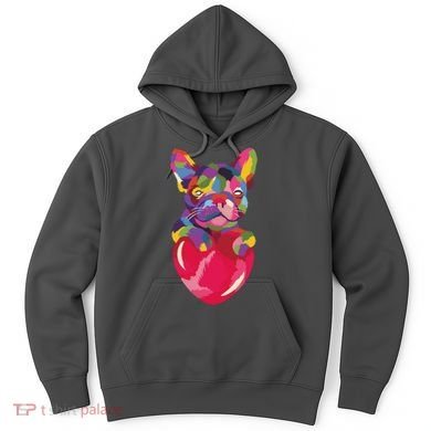 Colorful Bulldog Heart Hoodie