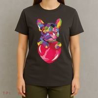 Colorful Bulldog Heart T-Shirt thumb 4