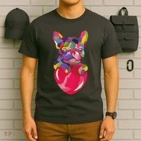 Colorful Bulldog Heart T-Shirt thumb 6
