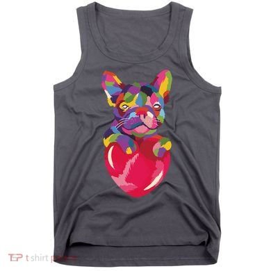 Colorful Bulldog Heart Tank Top
