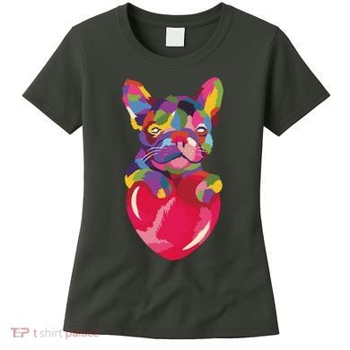 Colorful Bulldog Heart Women's T-Shirt