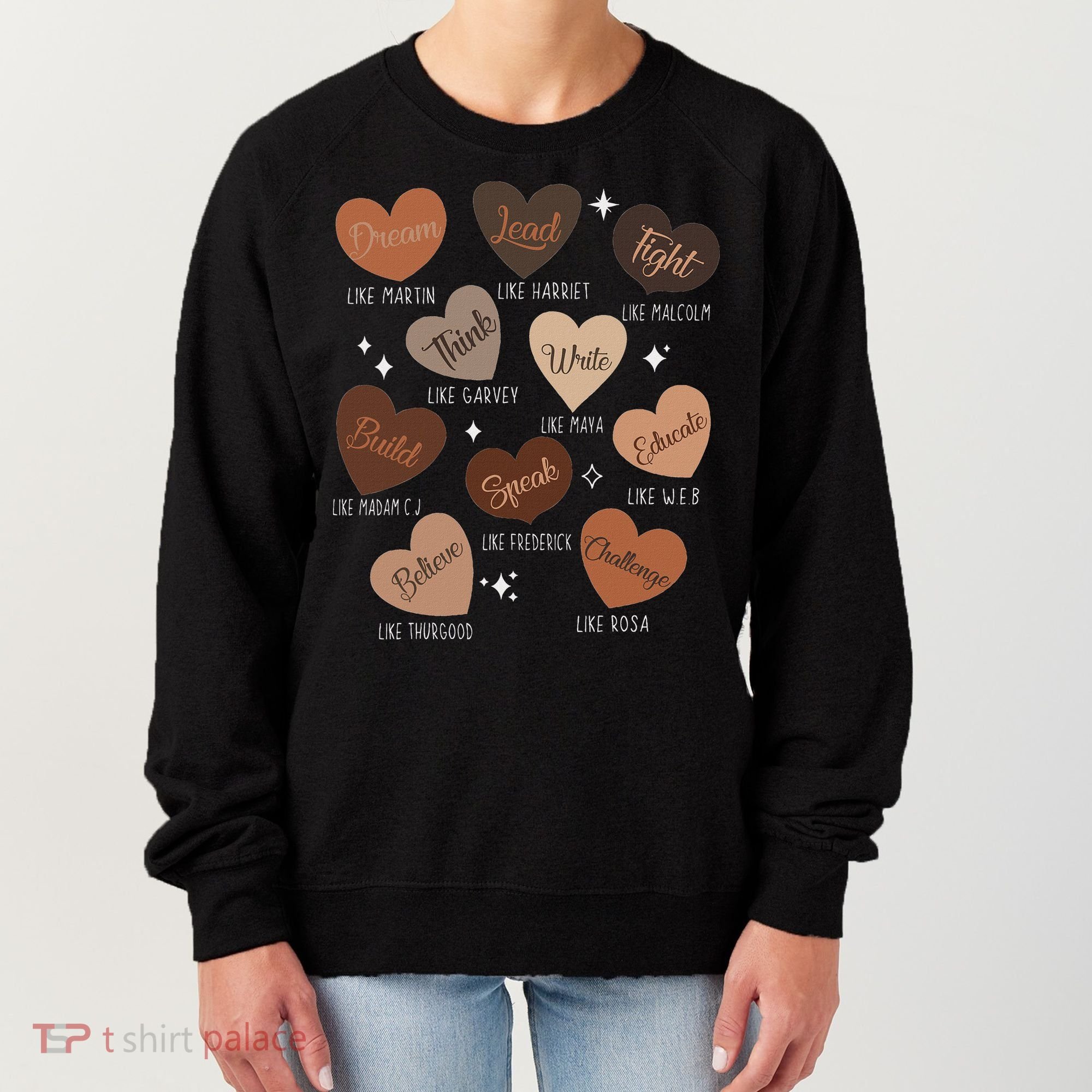 Celebrating Black History With Educated Leader Hearts Women's Sweatshirt