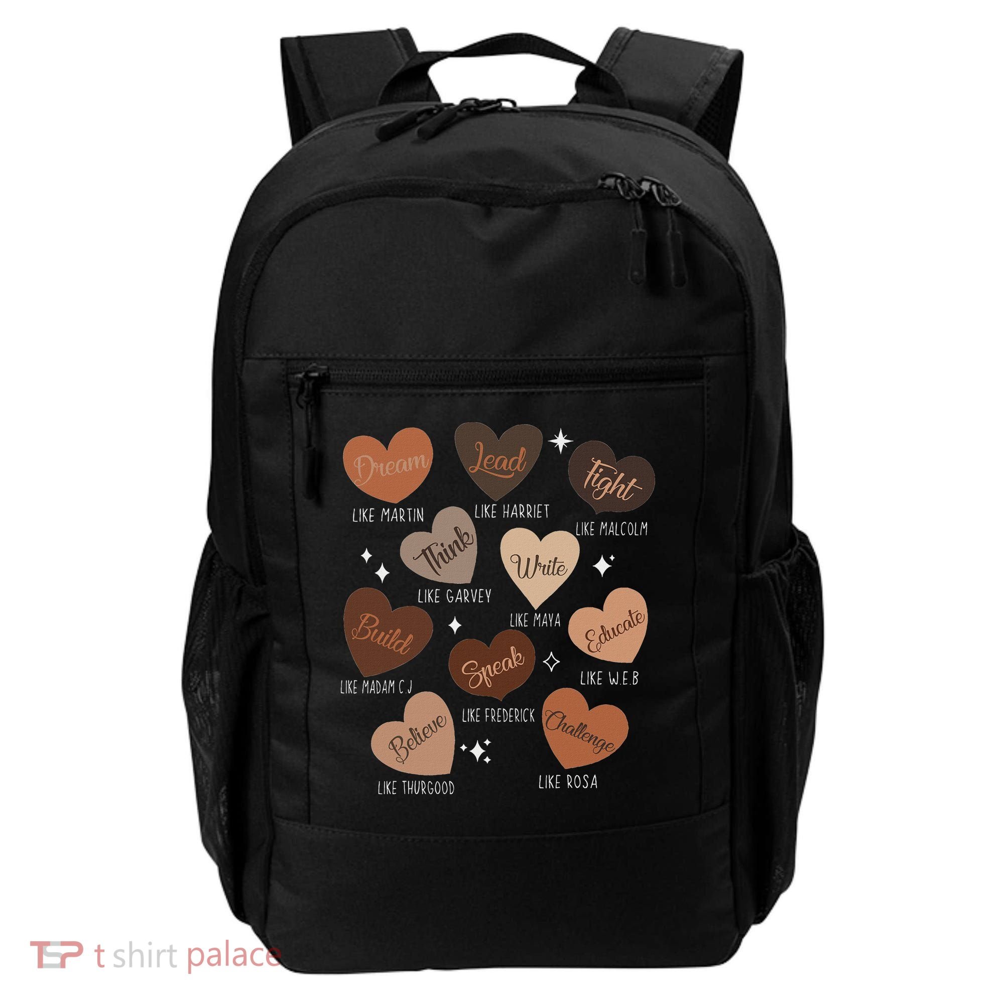 Celebrating Black History With Educated Leader Hearts Backpack