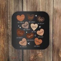Celebrating Black History With Educated Leader Hearts Coaster thumb 0