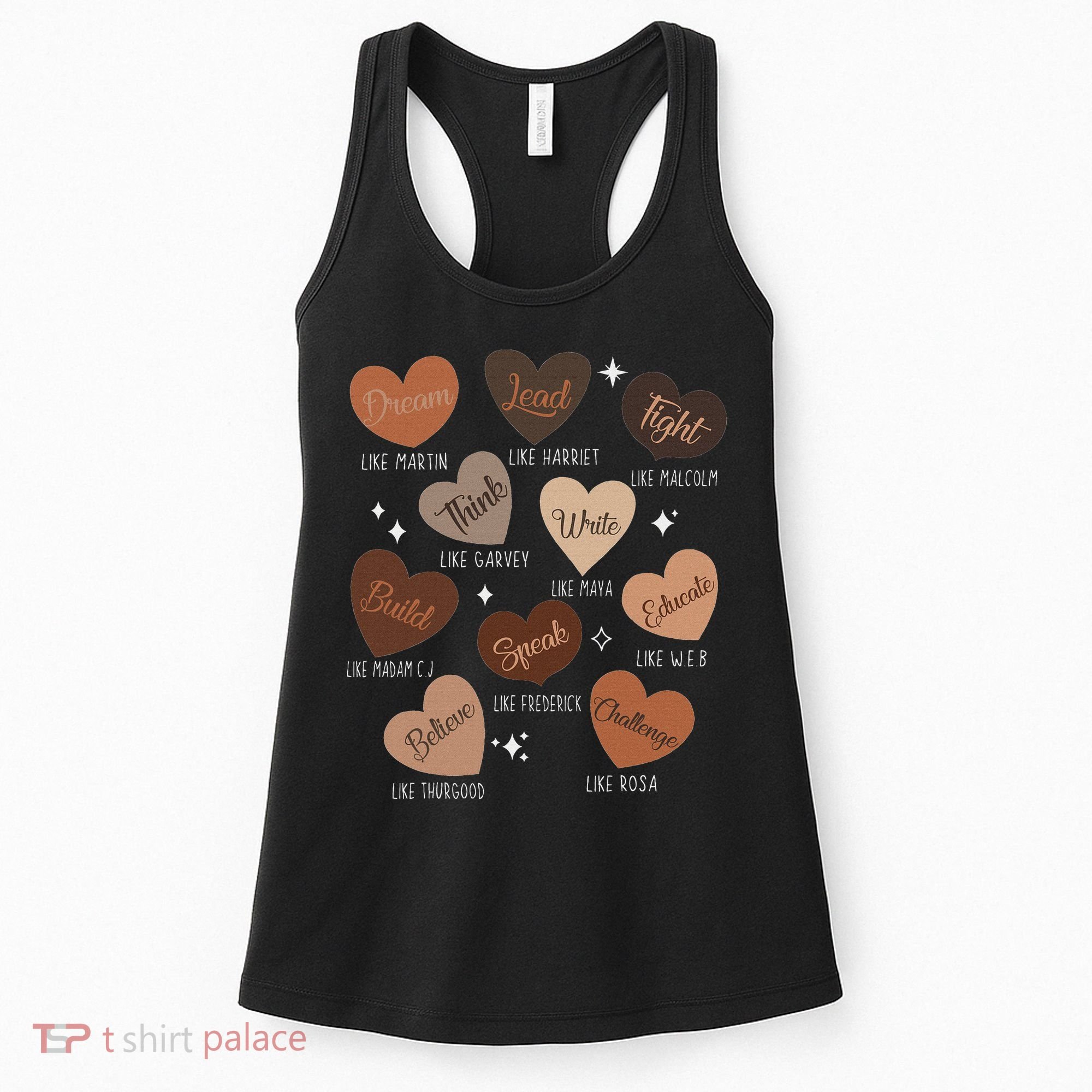 Celebrating Black History With Educated Leader Hearts Women's Tank Top