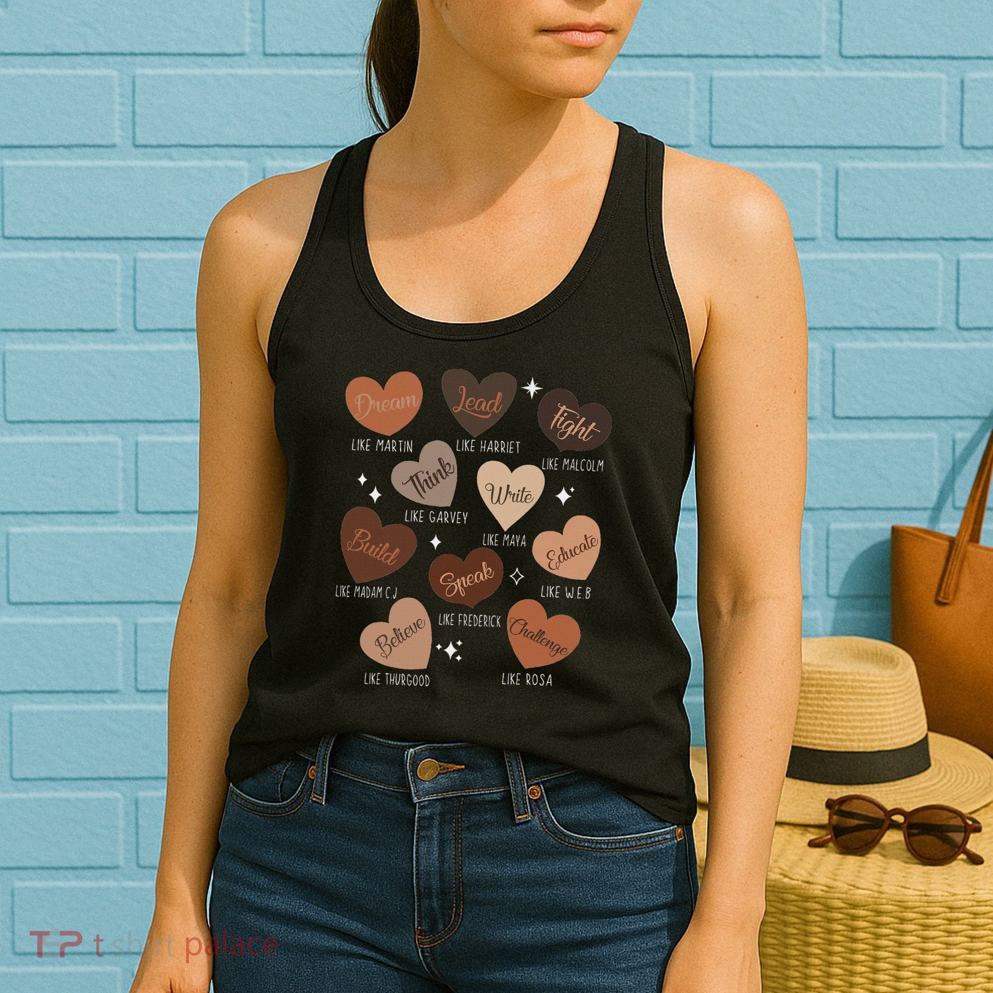 Celebrating Black History With Educated Leader Hearts Women's Tank Top