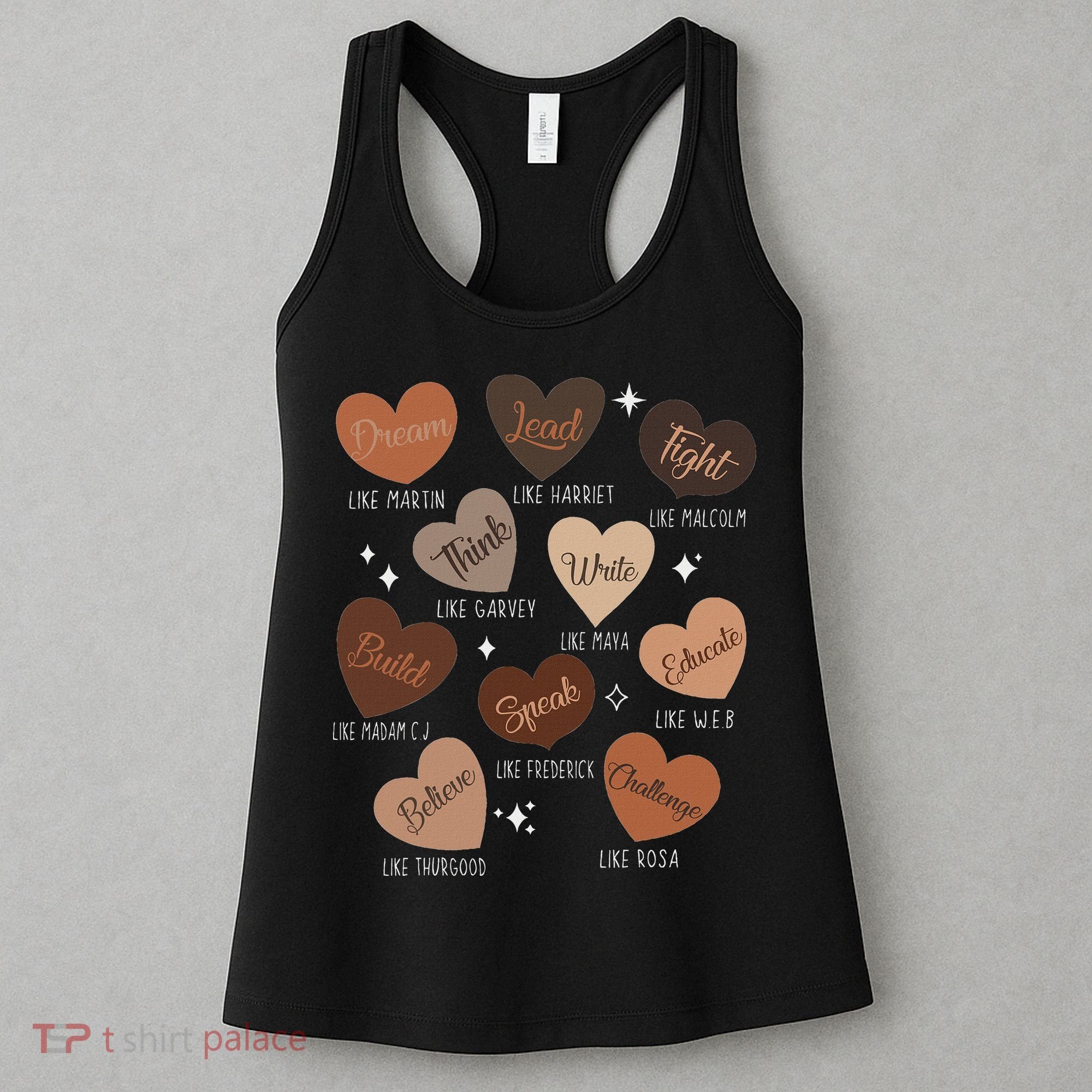 Celebrating Black History With Educated Leader Hearts Women's Tank Top