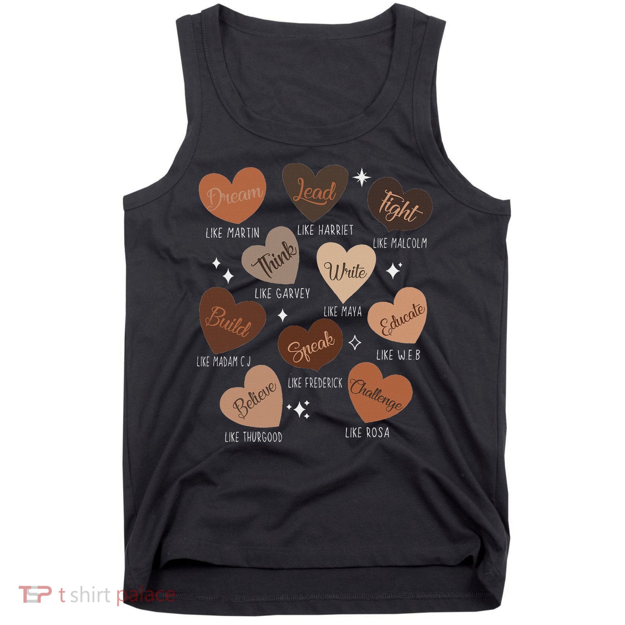 Celebrating Black History With Educated Leader Hearts Tank Top