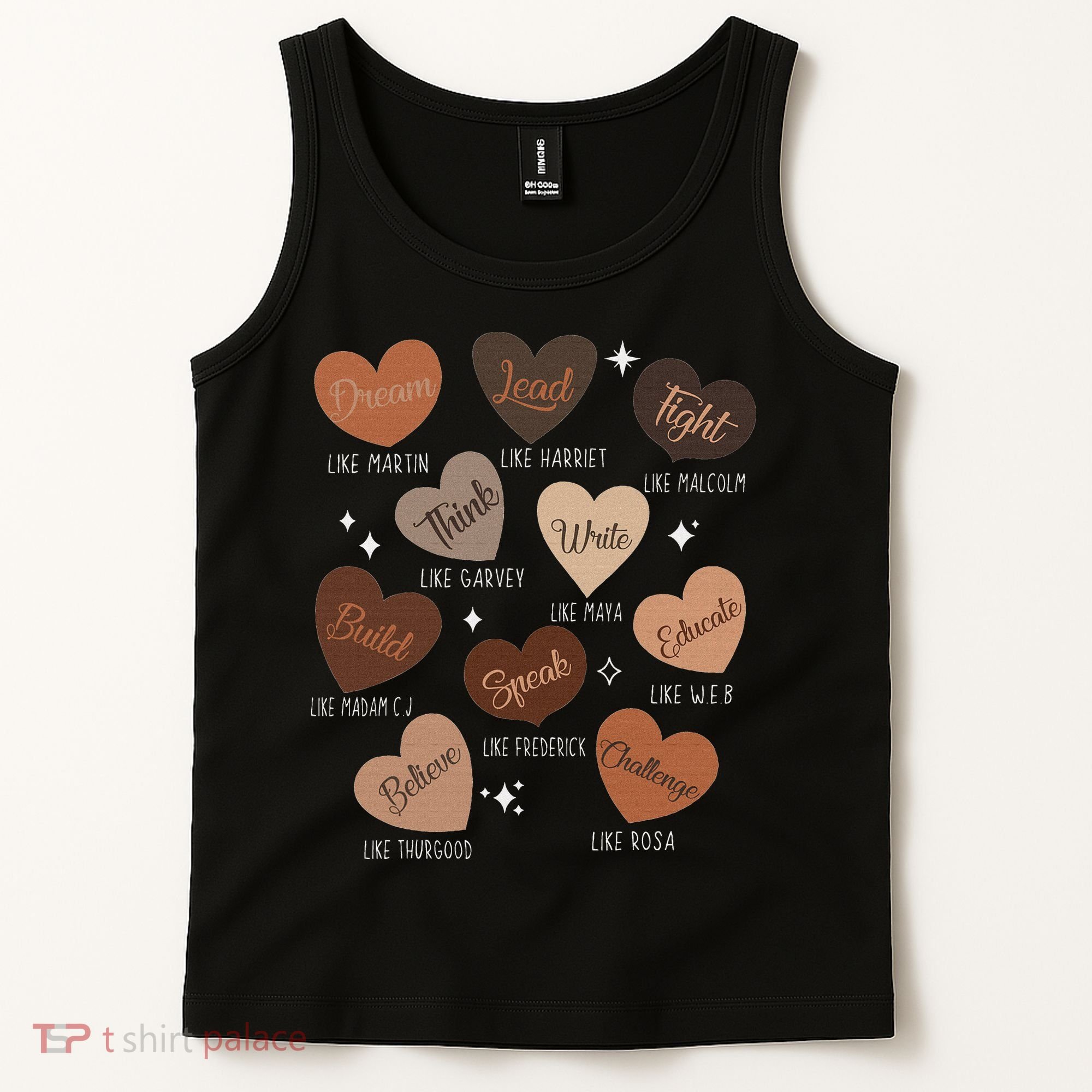 Celebrating Black History With Educated Leader Hearts Tank Top