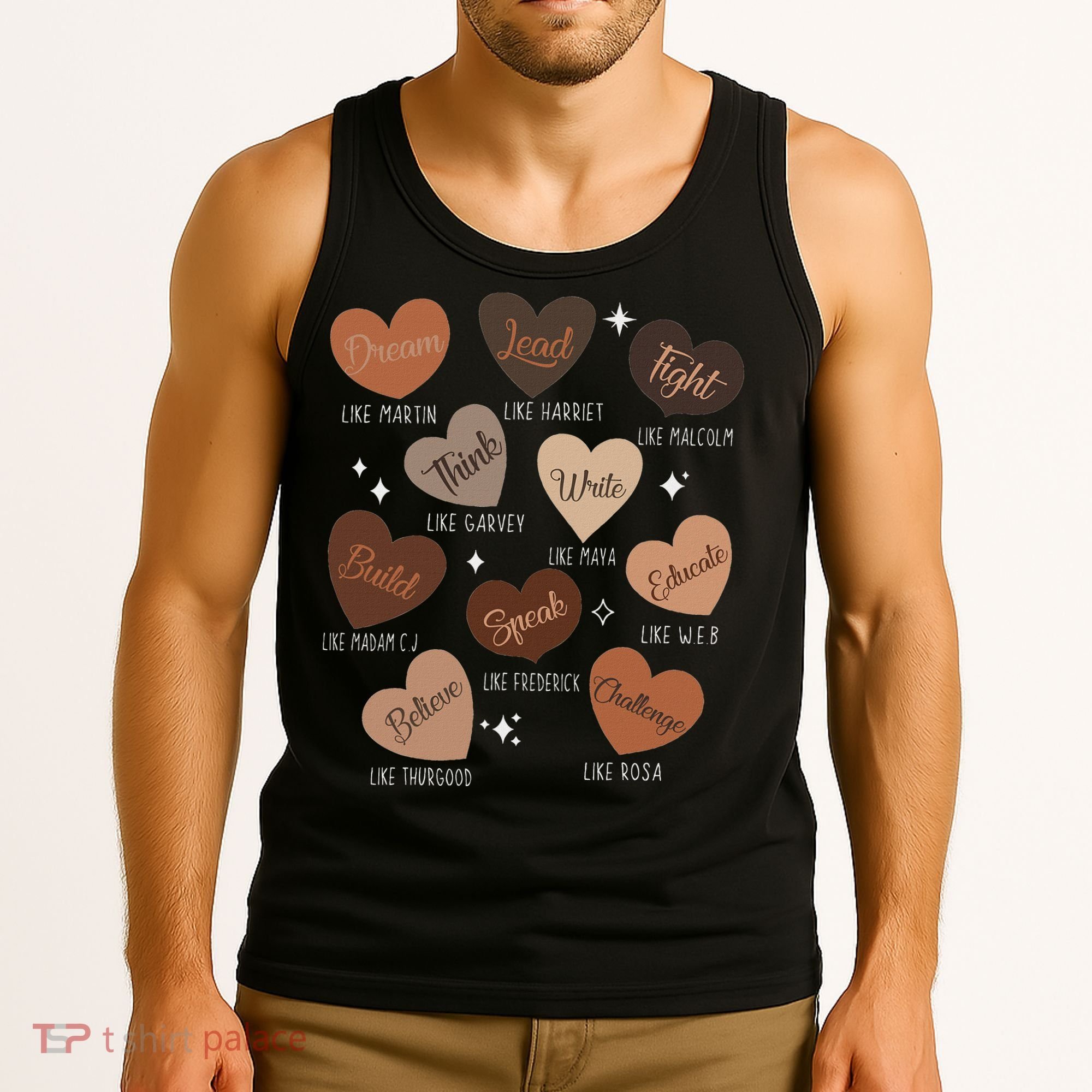 Celebrating Black History With Educated Leader Hearts Tank Top