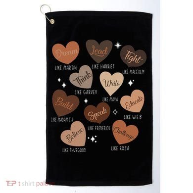 Celebrating Black History With Educated Leader Hearts Golf Towel