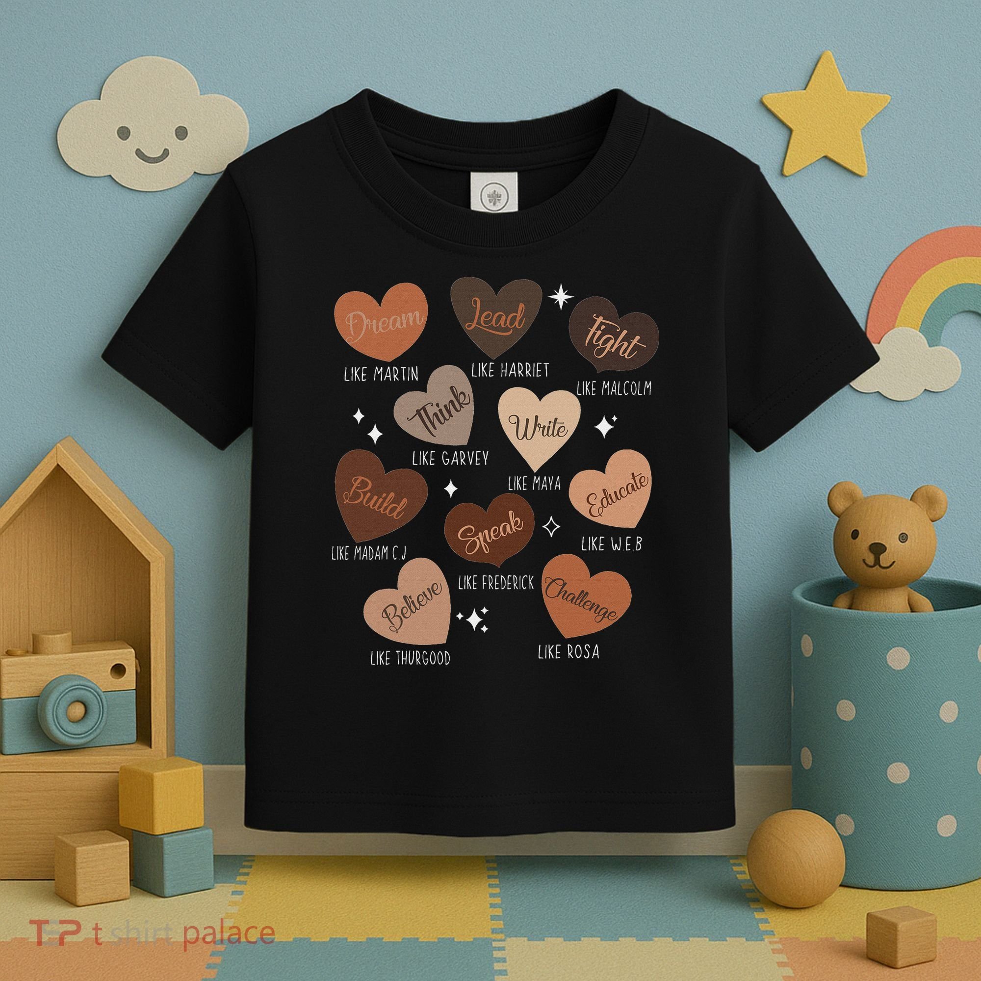 Celebrating Black History With Educated Leader Hearts Toddler T-Shirt