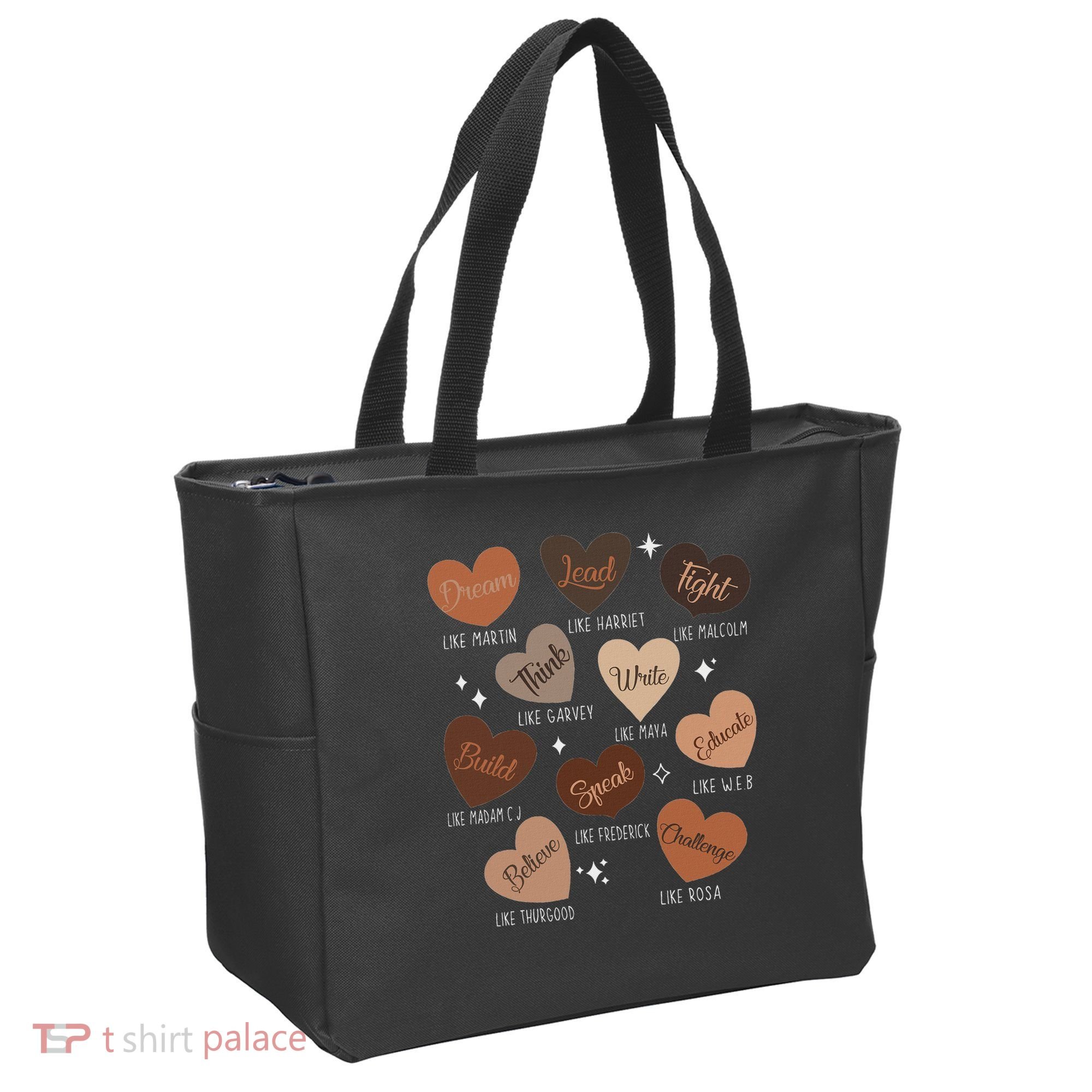 Celebrating Black History With Educated Leader Hearts Tote Bag