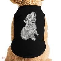Cute Baby Howling Wolf Cub Sketch TShirt Doggie Tank thumb 0