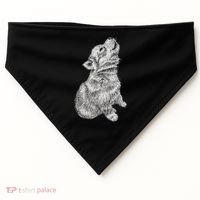 Cute Baby Howling Wolf Cub Sketch TShirt USA-Made Doggie Bandana thumb 0